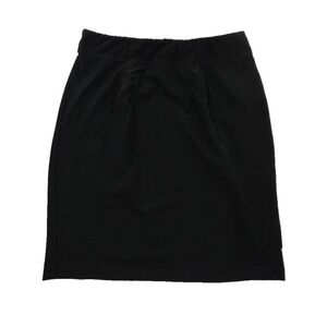 Eileen Fisher A-Line Skirt Womens XS Black Pleated Stretch Elastic Waist